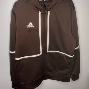 Brown Adidas Zip up hoodie